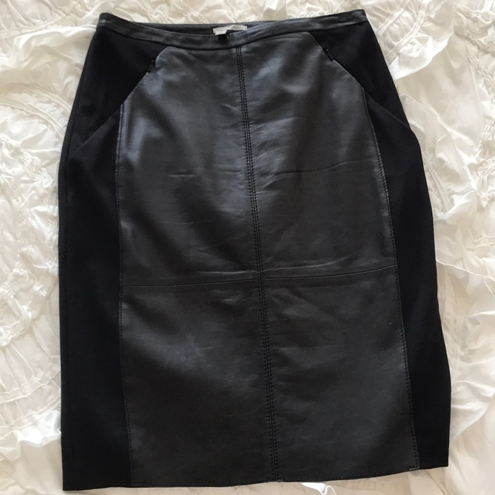 Halogen size 2 pleather mix skirt with back slit